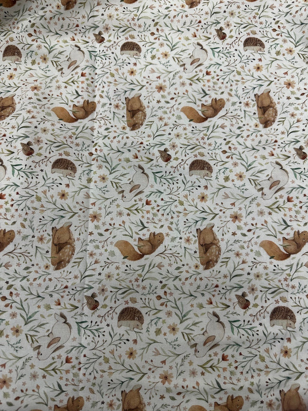 Dear Stella Fabrics  274cm (108 Inch) Wide Quilt Back Animal Floral Cream
