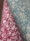 Liberty Emily Blossom 108" Wideback Quilting Cotton – Crimson & Olive Leaf