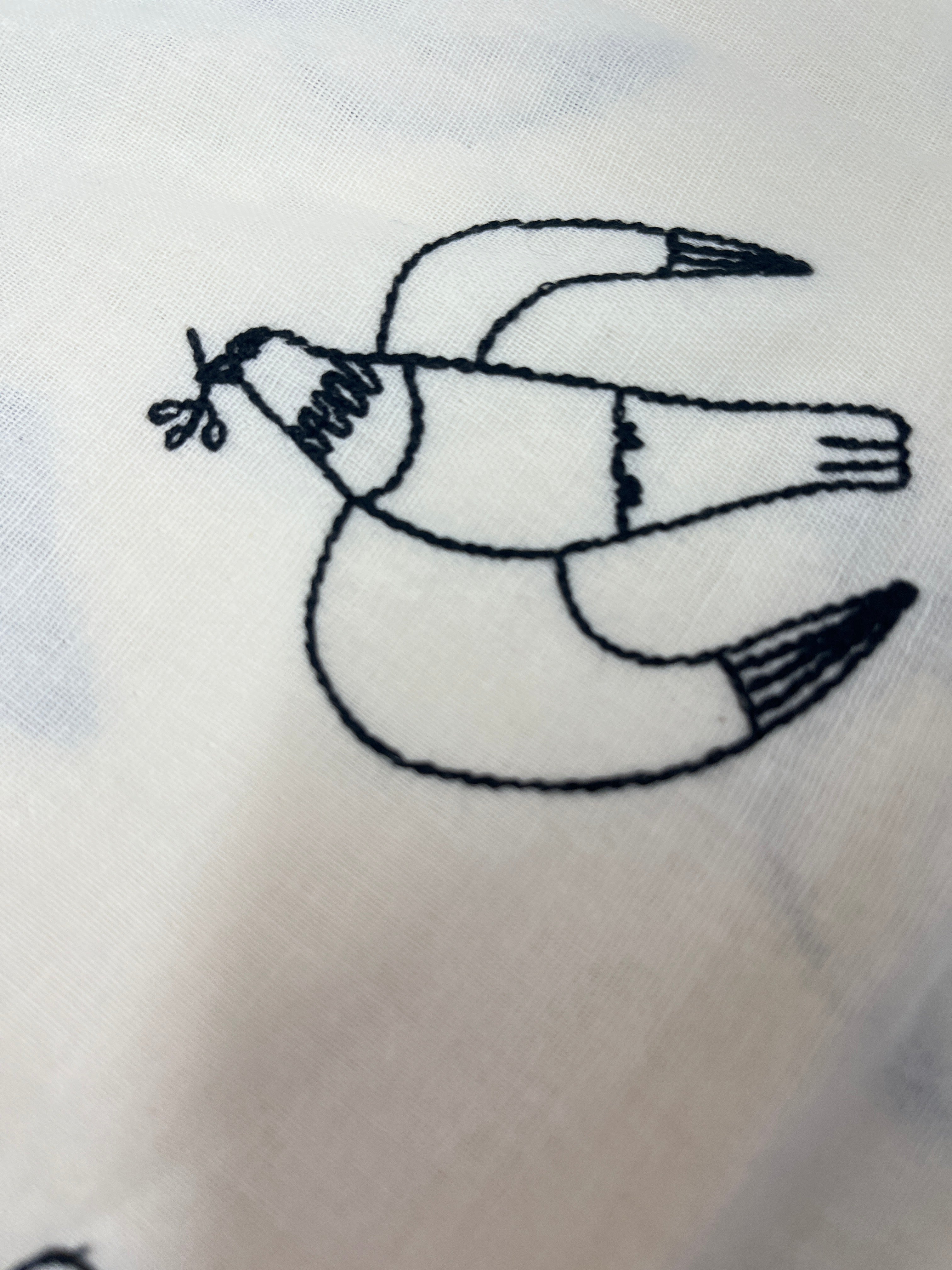 Hayu Embroidered by Manaba Ogwa Doves
