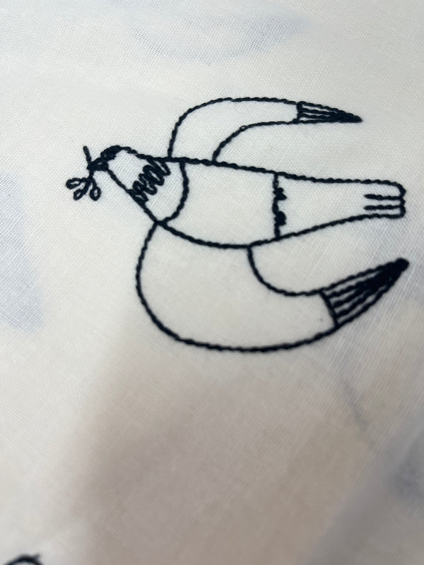 Hayu Embroidered by Manaba Ogwa Doves
