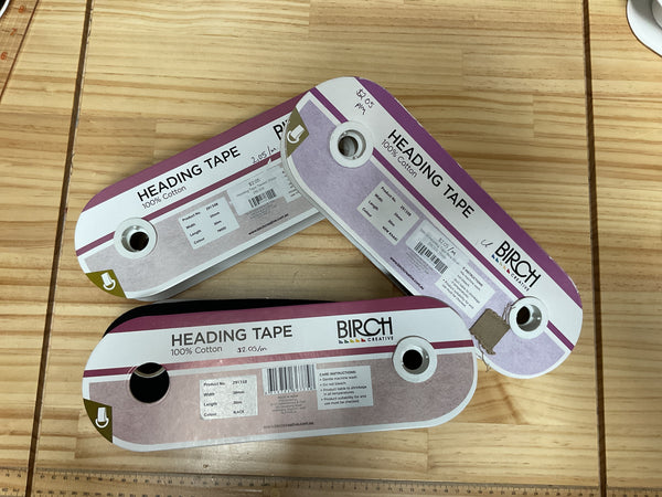 BIRCH Heading Tape 25mm 100% Cotton