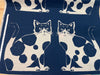 Echino Two Cats – NekoNoe by Etsuko Furuya | Cotton Linen Canvas