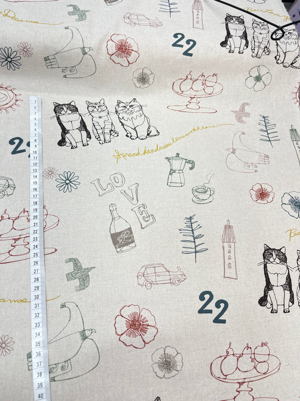 Hayu Cats & African Animals by Manabu Ogawa – Kokka Fabrics