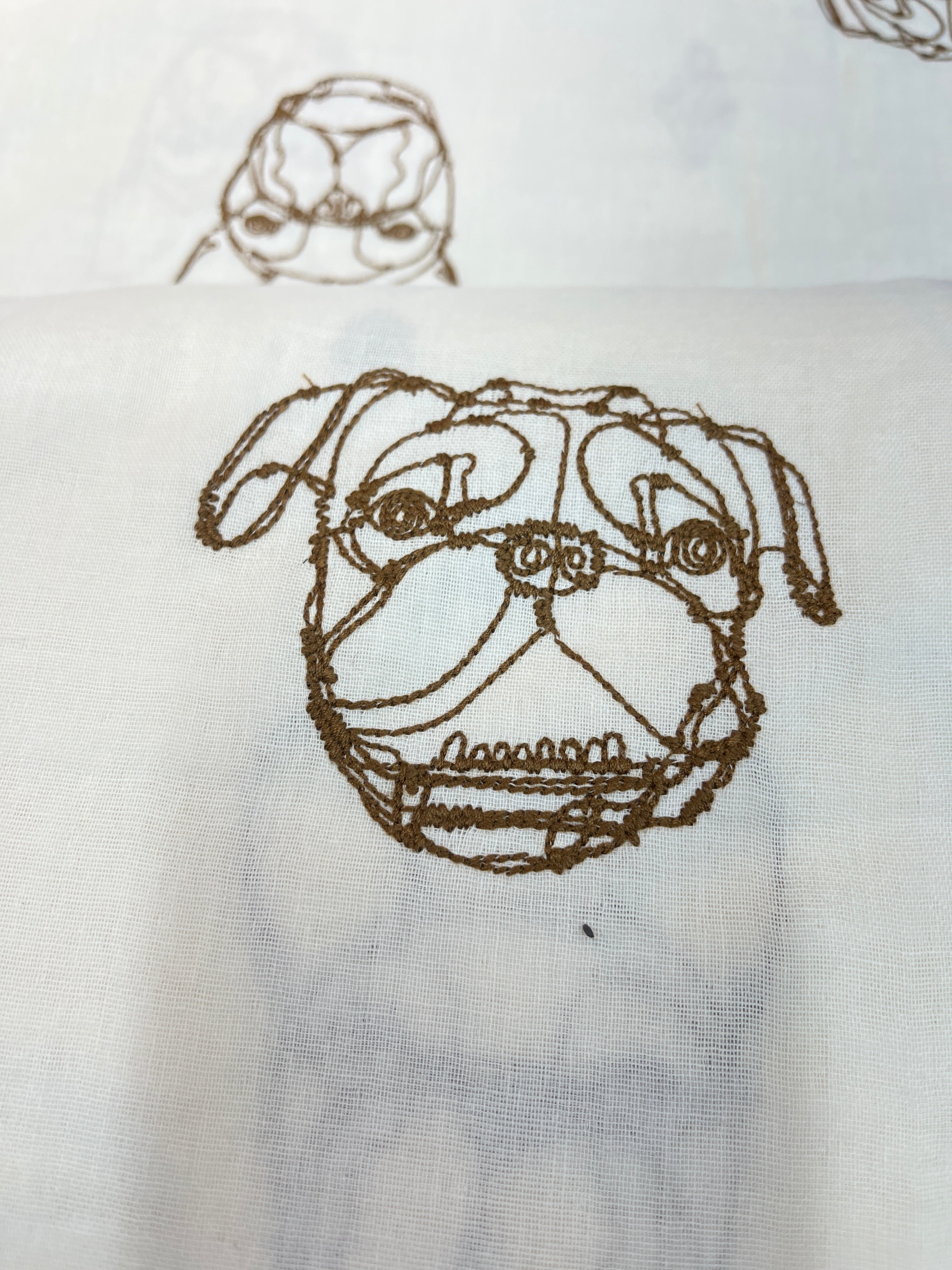 Hayu Embroidered Dogs by Manaba Ogwa Dogs - Kokka Fabrics