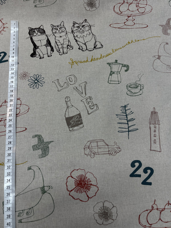 Hayu Cats & African Animals by Manabu Ogawa – Kokka Fabrics