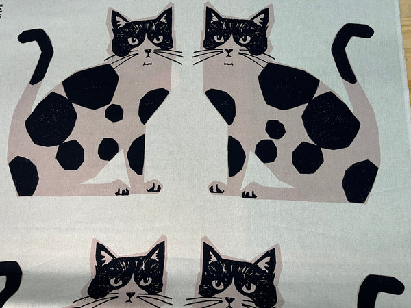 Echino Two Cats – NekoNoe by Etsuko Furuya | Cotton Linen Canvas