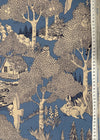 Kokka fabric EGX-8502 3 A12 Blue Forest scene
