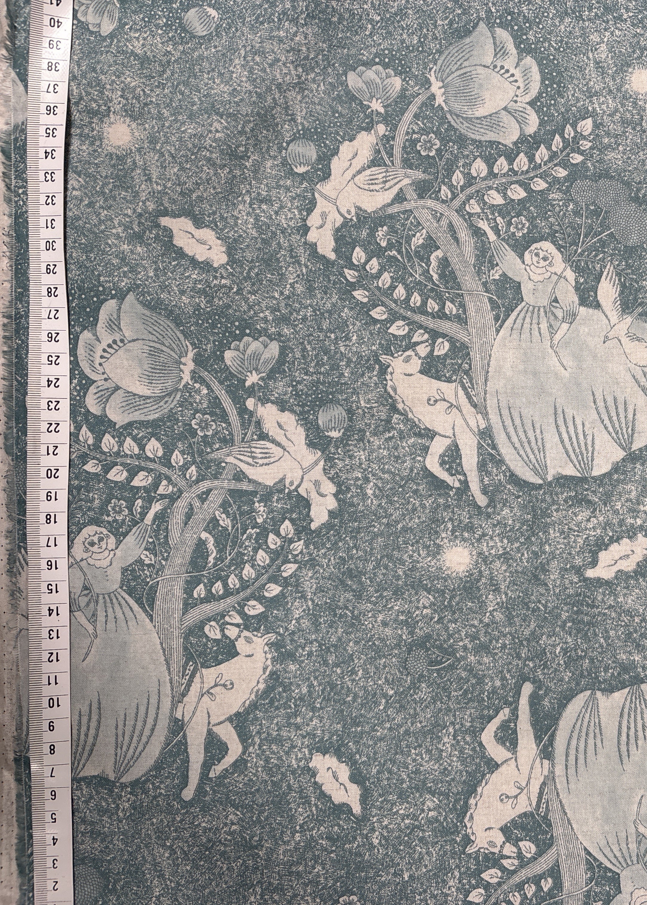 Kokka Fabric EGX 9230 3 D22 Green Ladies Unicorns