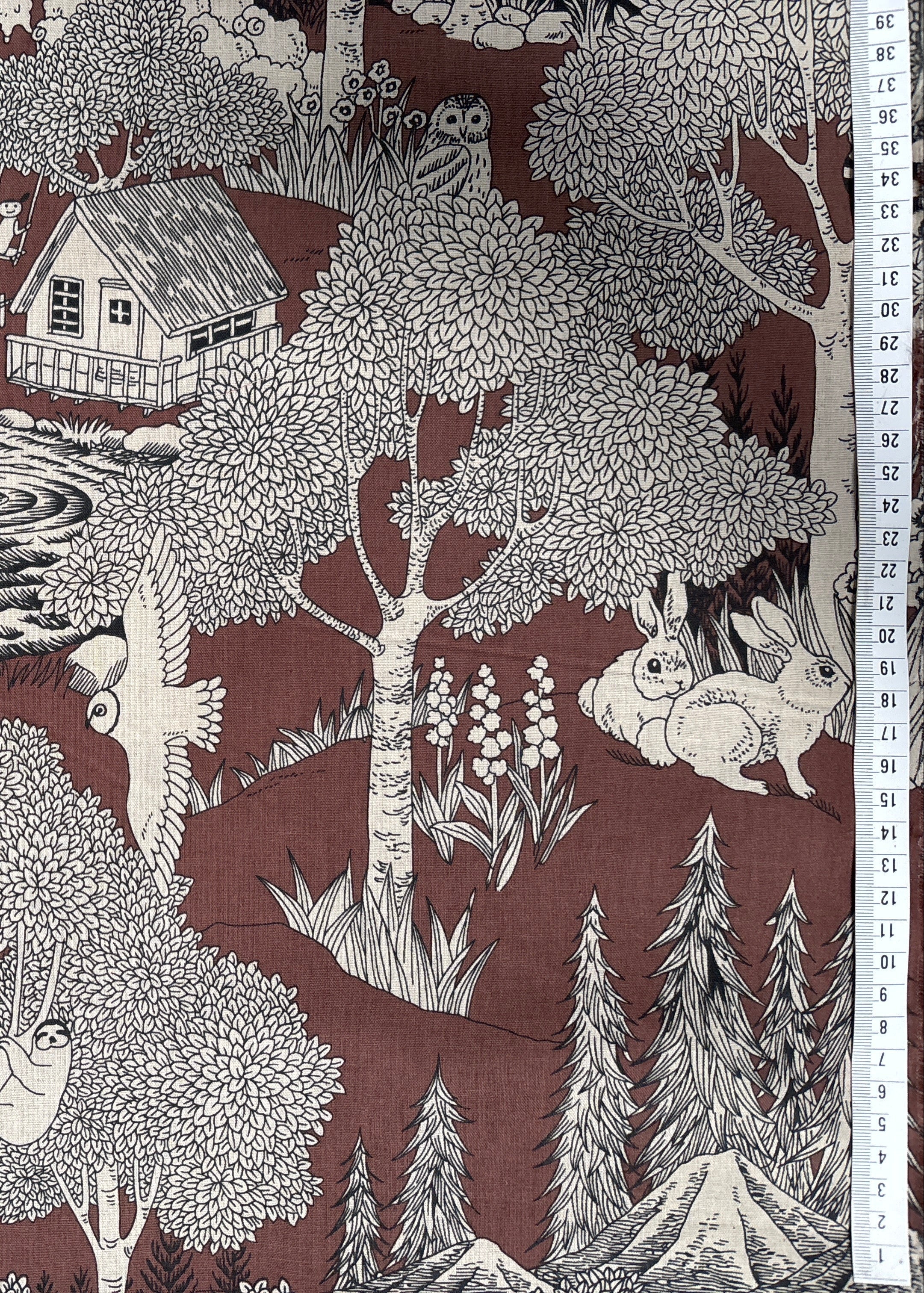 Kokka Fabric EGX-8502_3_D31 Brown Forest