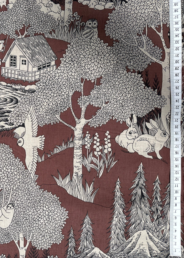Kokka Fabric EGX-8502_3_D31 Brown Forest
