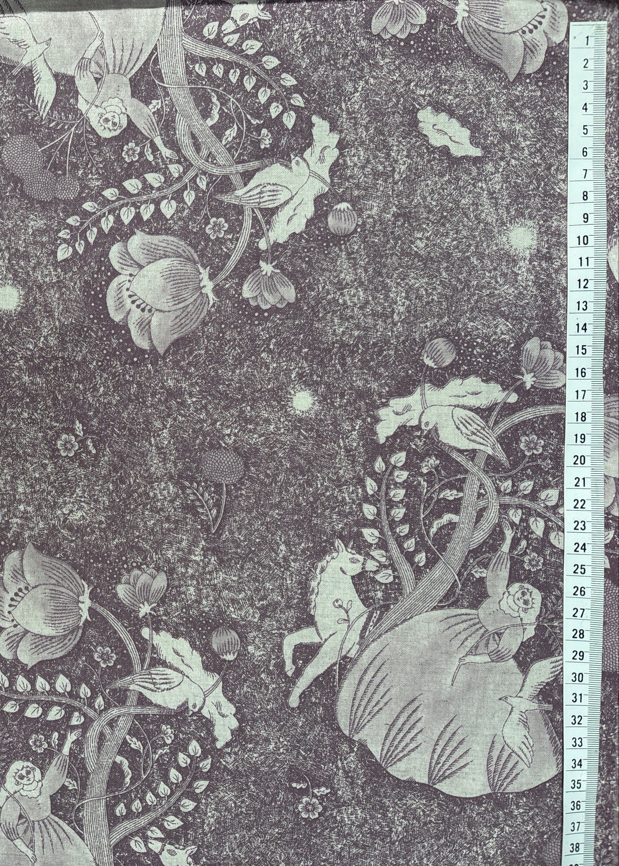 Kokka Fabric EGX9230_3_C11 Purple Ladies and Unicorns
