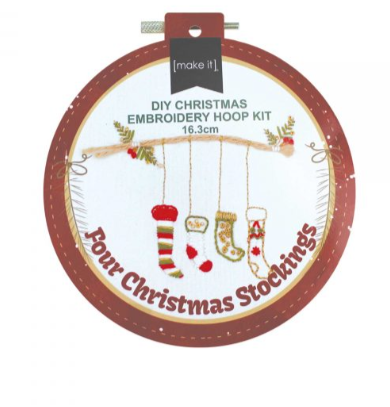 DIY Christmas Embroidery Hoop Kit
